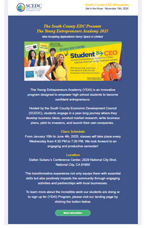 March 15th, SCEDC Newsletter