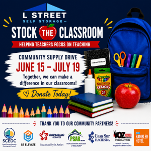L Street Storage School Supply Drive flyer